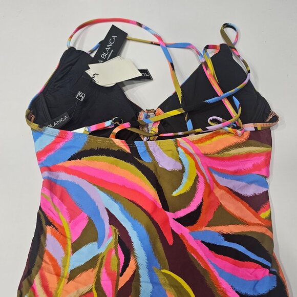 La Blanca Women's Tropic Waves Lace-up One-Piece Swimsuit - Picture 8 of 10